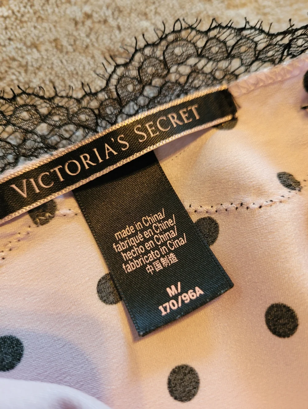 Victoria's Secret 2 Ladies Nightgown Med Pink Polka Dots And Solid Pink EUC Sexy - Picture 14 of 16